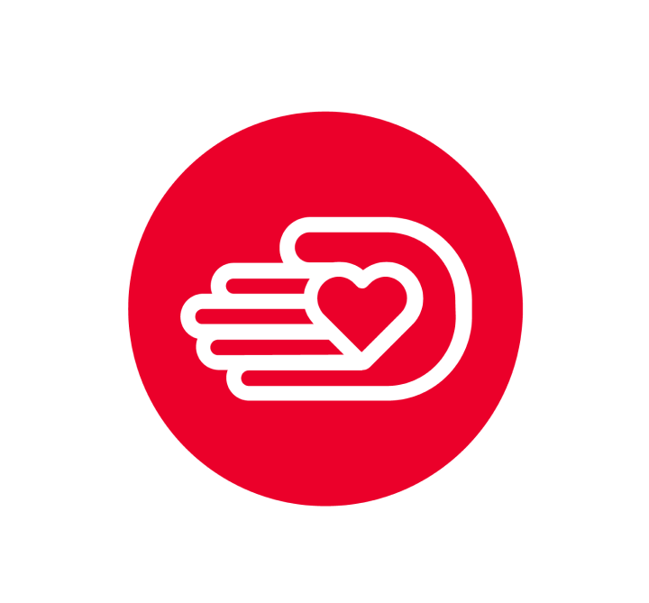 Hand holding heart icon