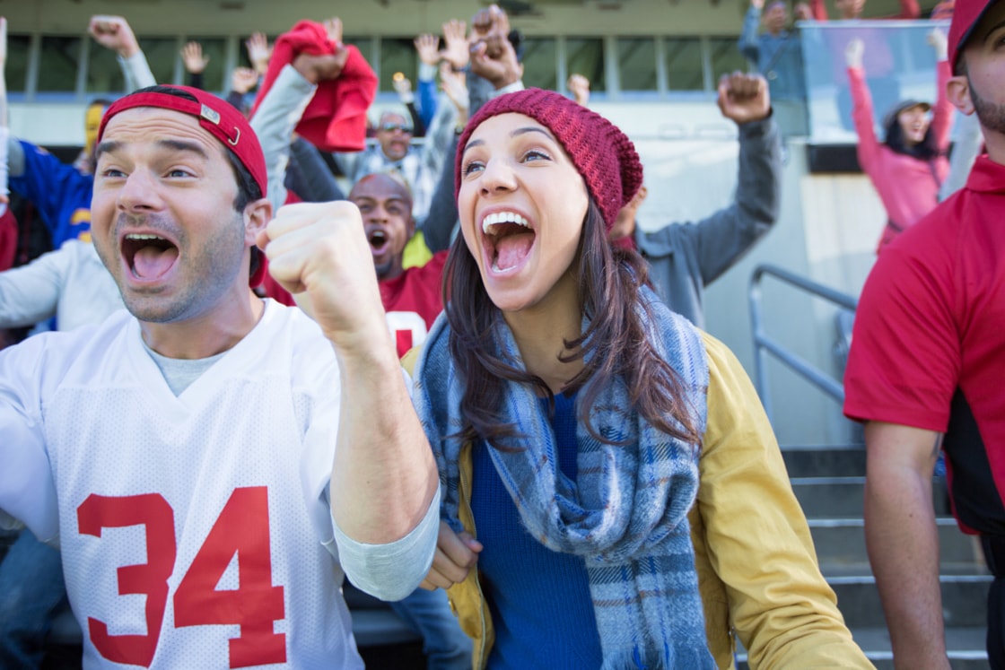 Couple Cheering