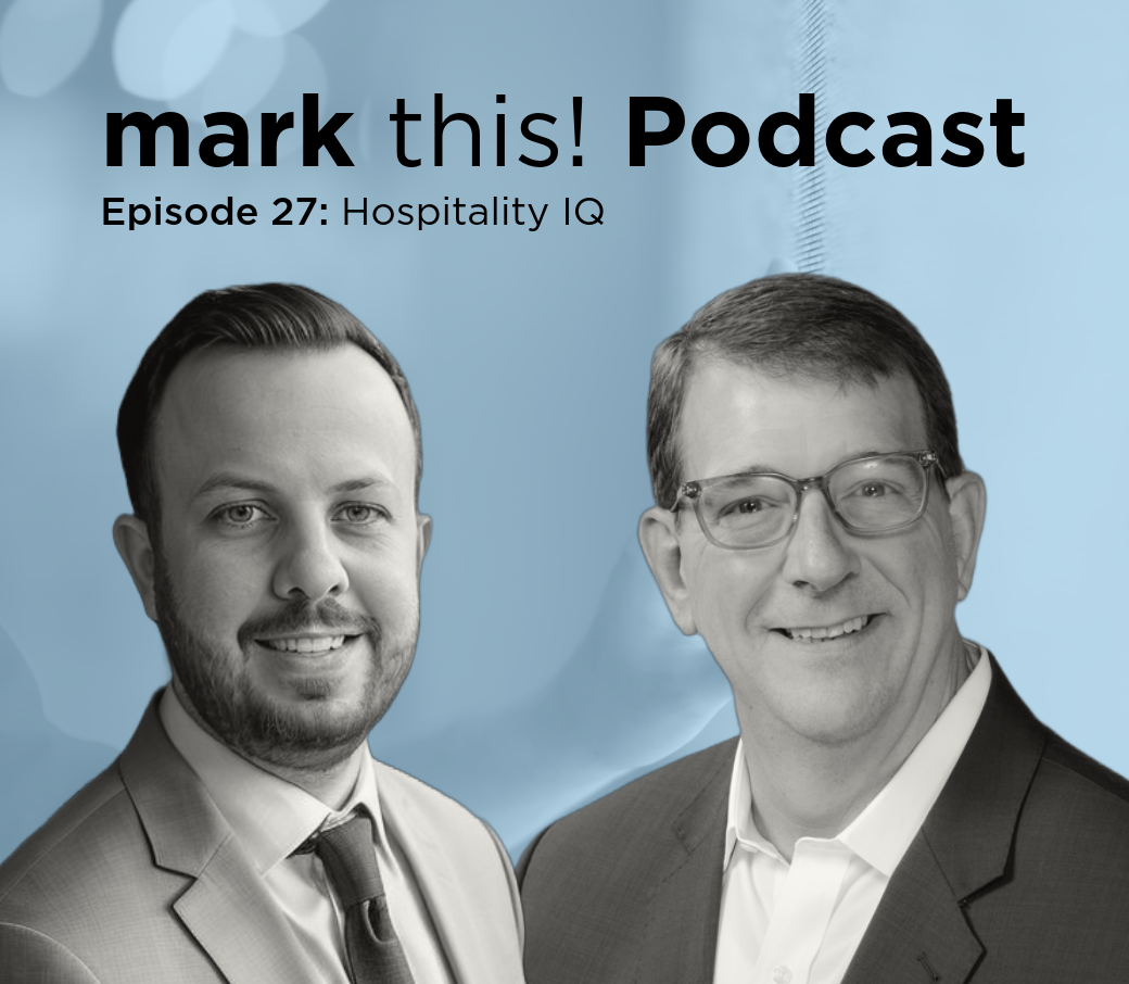 Headshots of Baker Smith and Vince Miller, for the Mark This Podcast Hospitality IQ episode.
