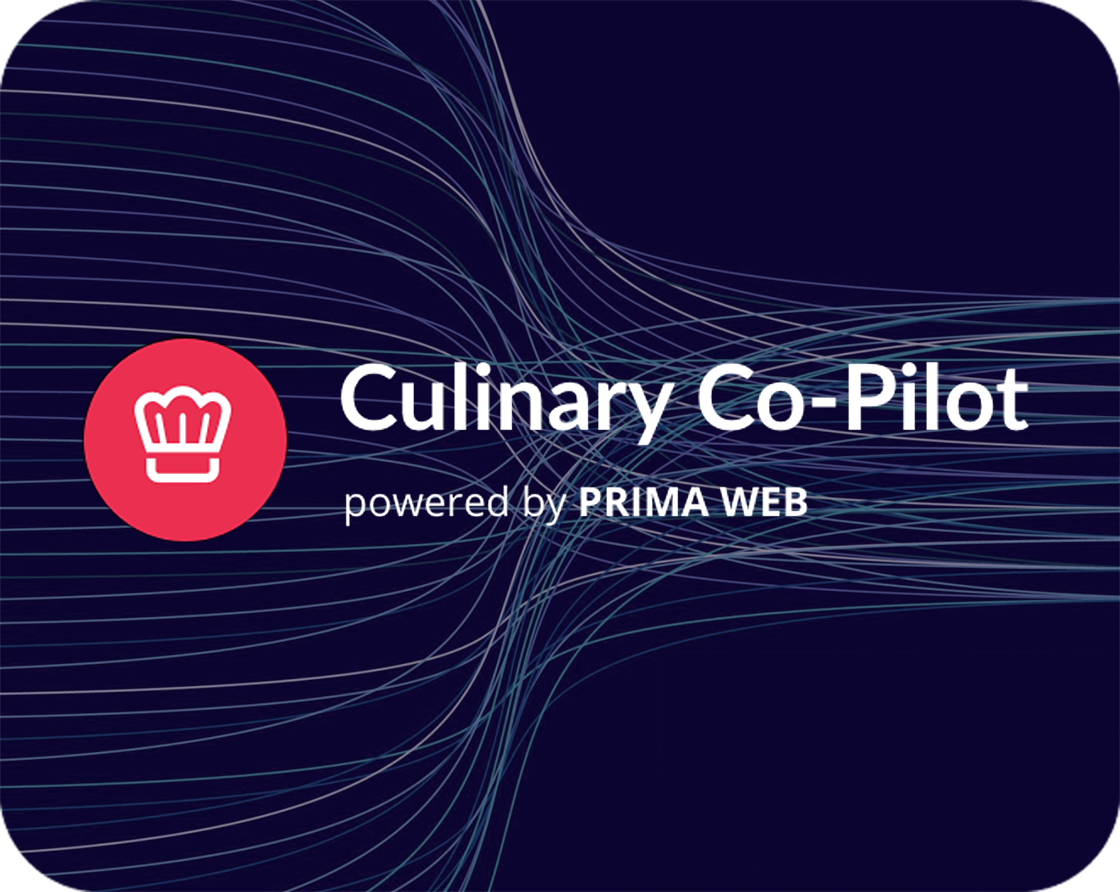 Glowing green and purple lines stretching across a black background with the Culinary Co-Pilot logo.