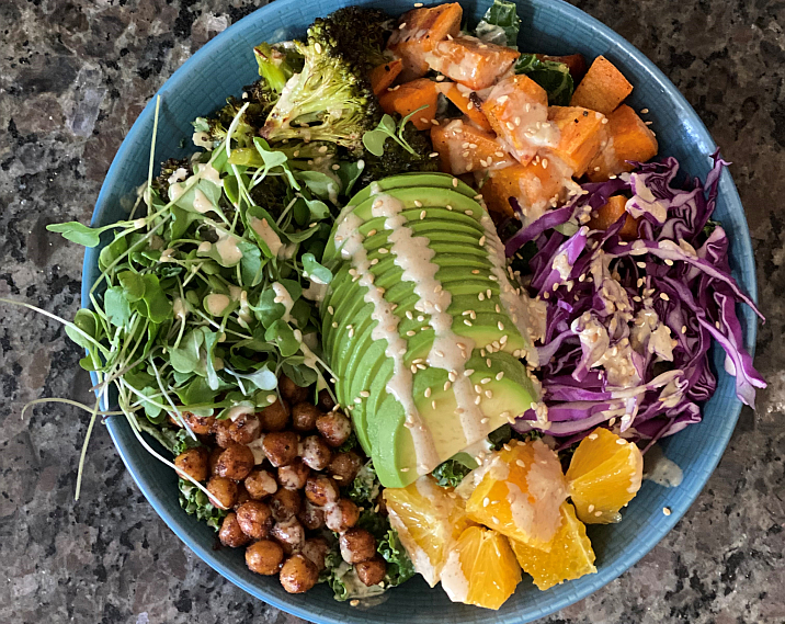 tahini vegetable bowl