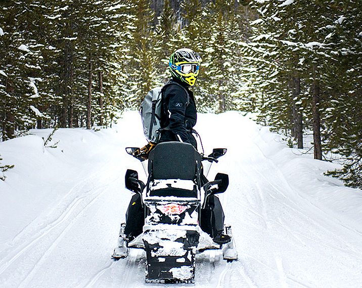 snowmobile on a trail near Togwotee