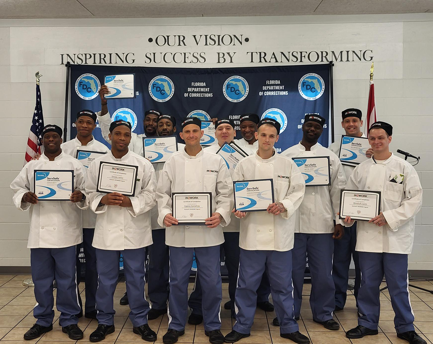 In2Work graduates hold their graduation certificates