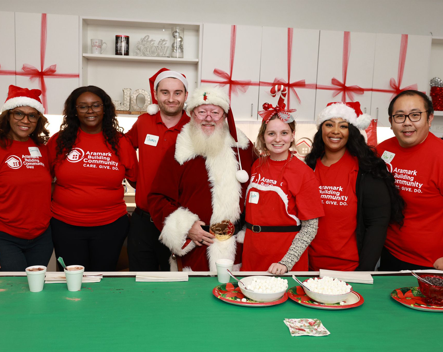 healthcare+ volunteers with santa