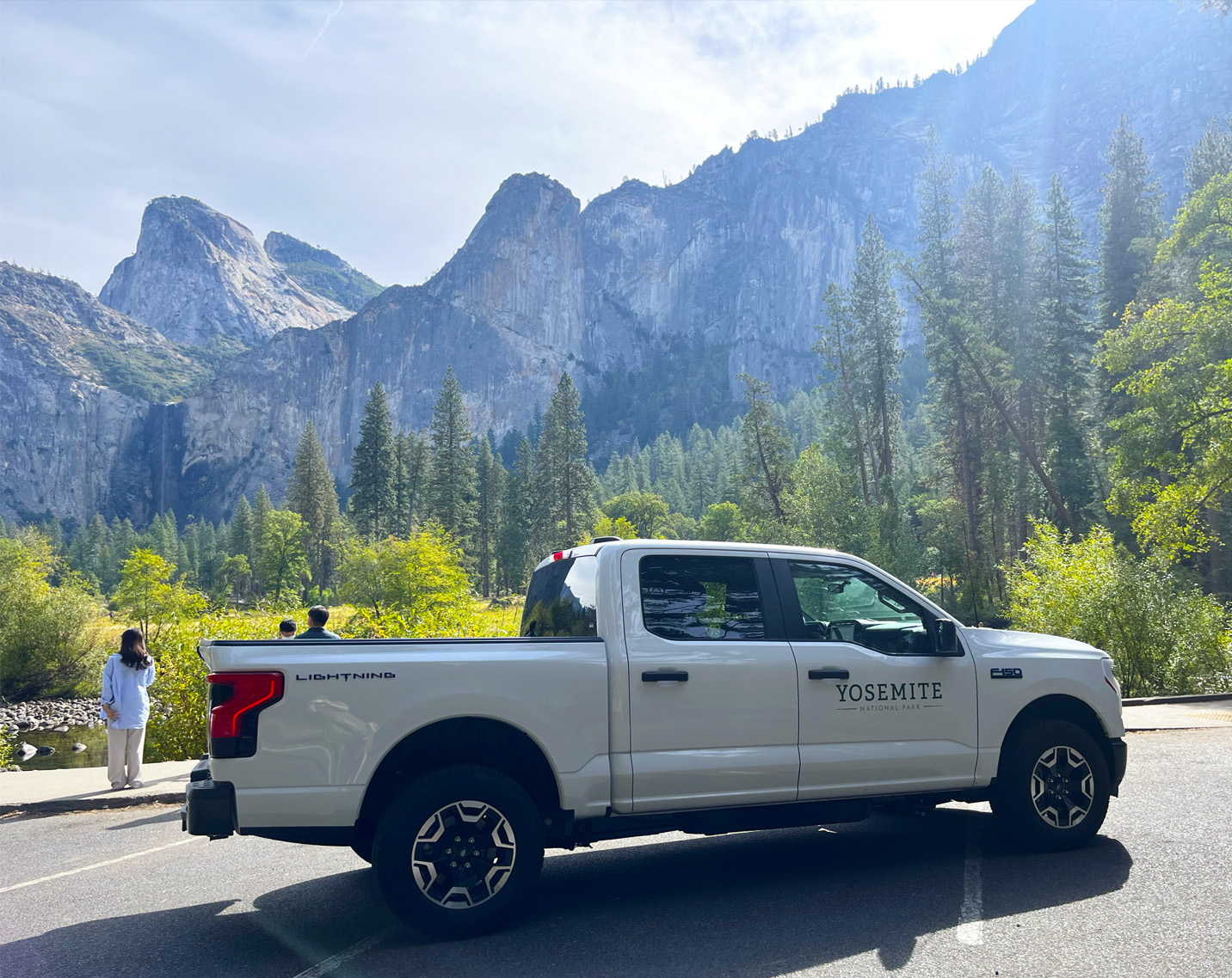 evs in front of scenery