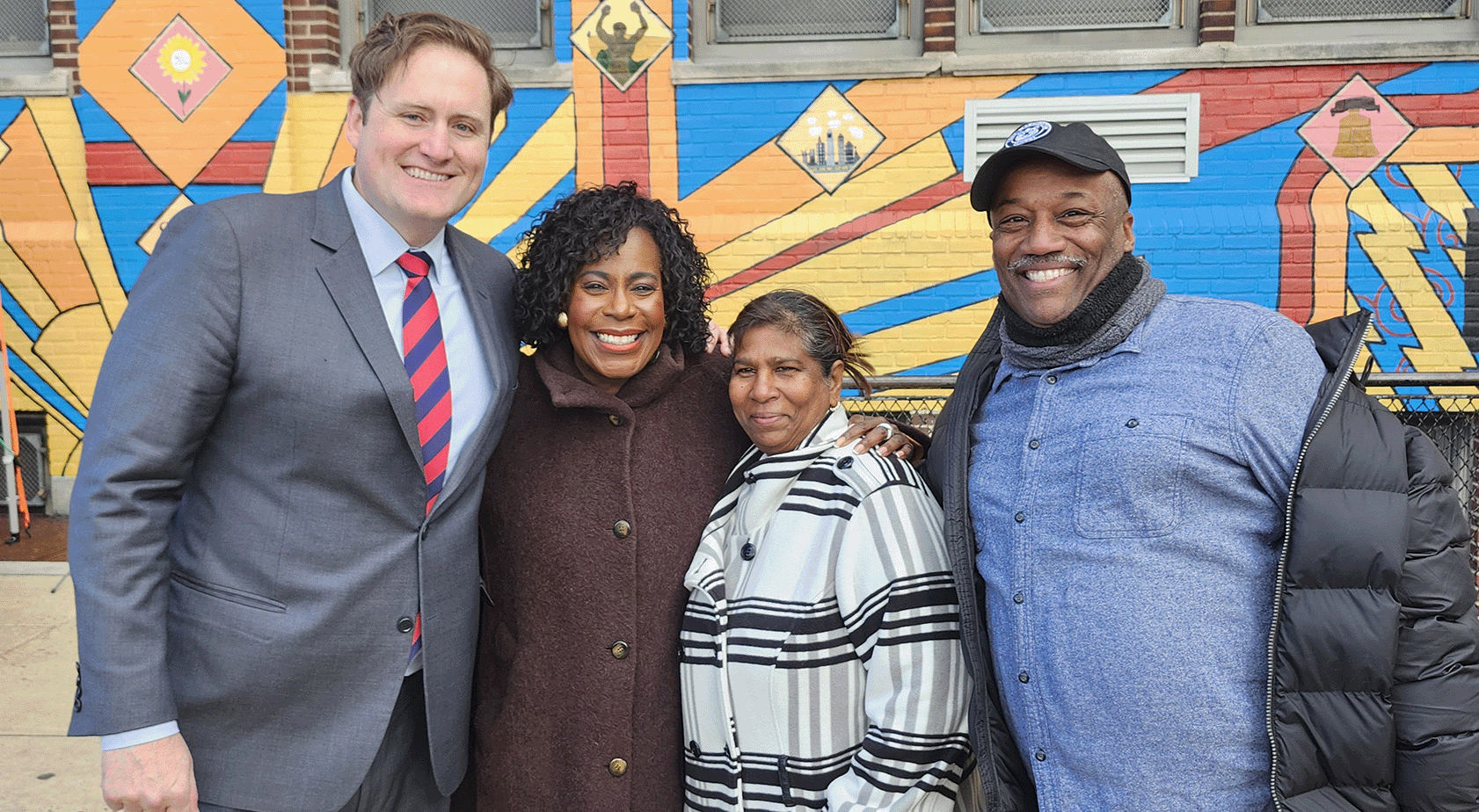chris havener with the mayor and community members