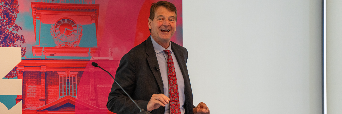 Aramark Healthcare+ President and CEO Bart Kaericher speaking at the Philadelphia Hospitality Symposium.