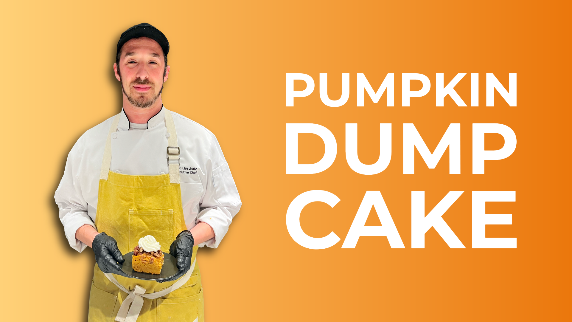 chef alec with pumpkin dump cake