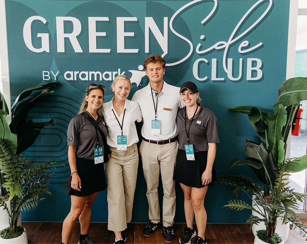 aramark employees in front of suite