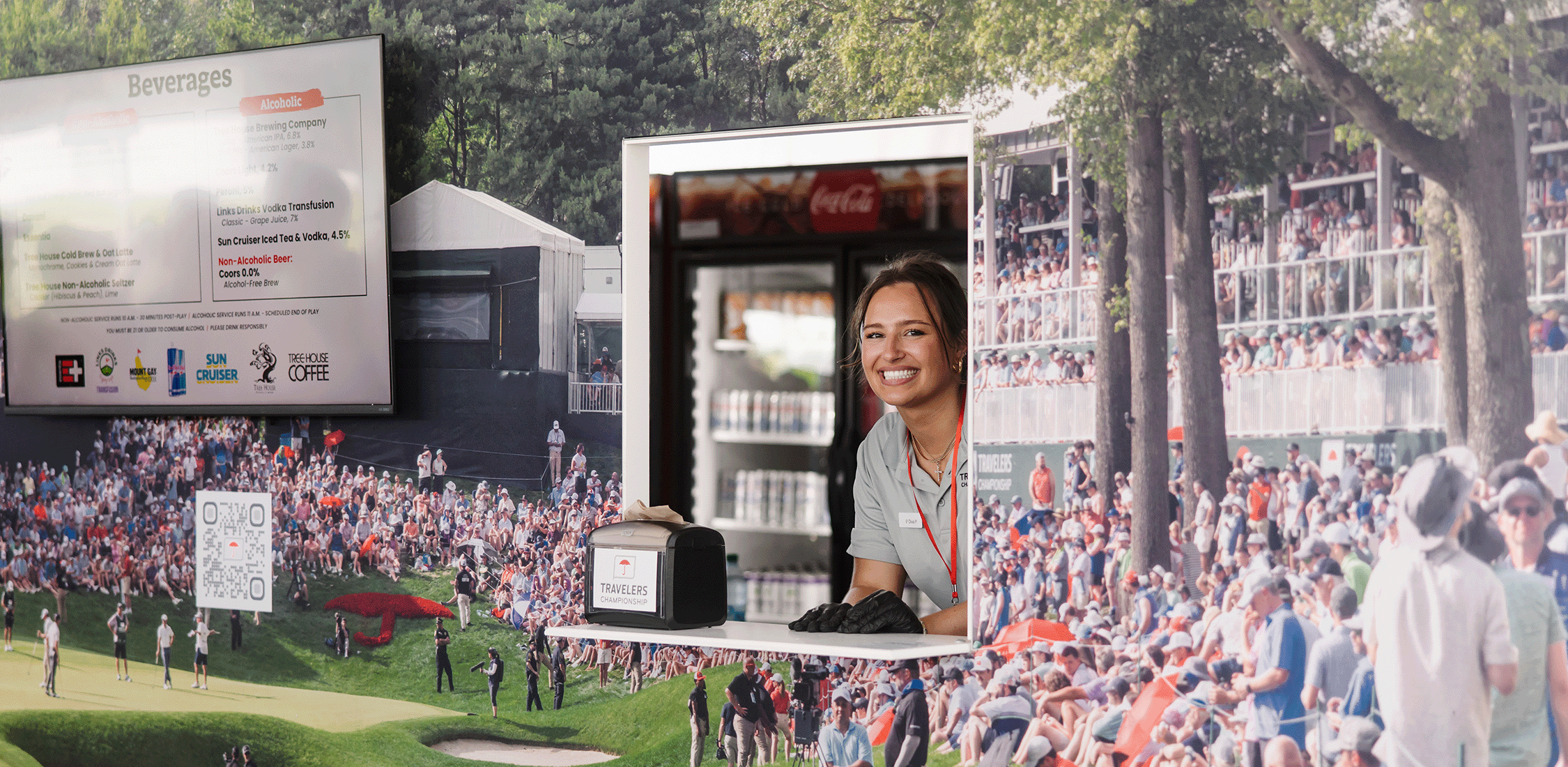 aramark employee at a food and beverage stand