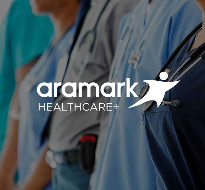 Aramark Healthcare+ logo.