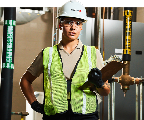Woman with clipboard