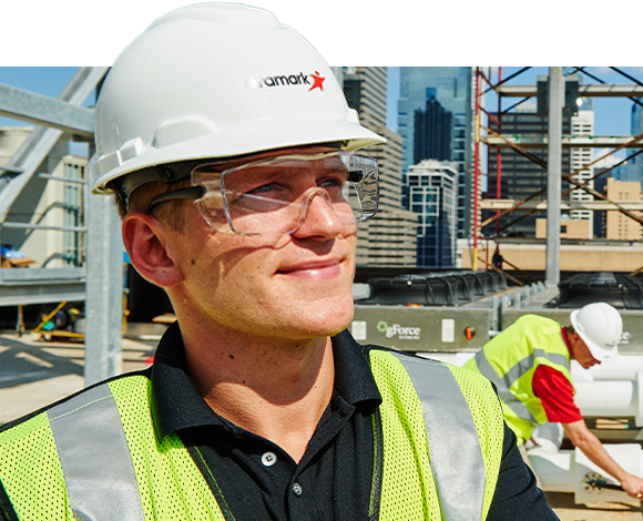 Man in hardhat smiling