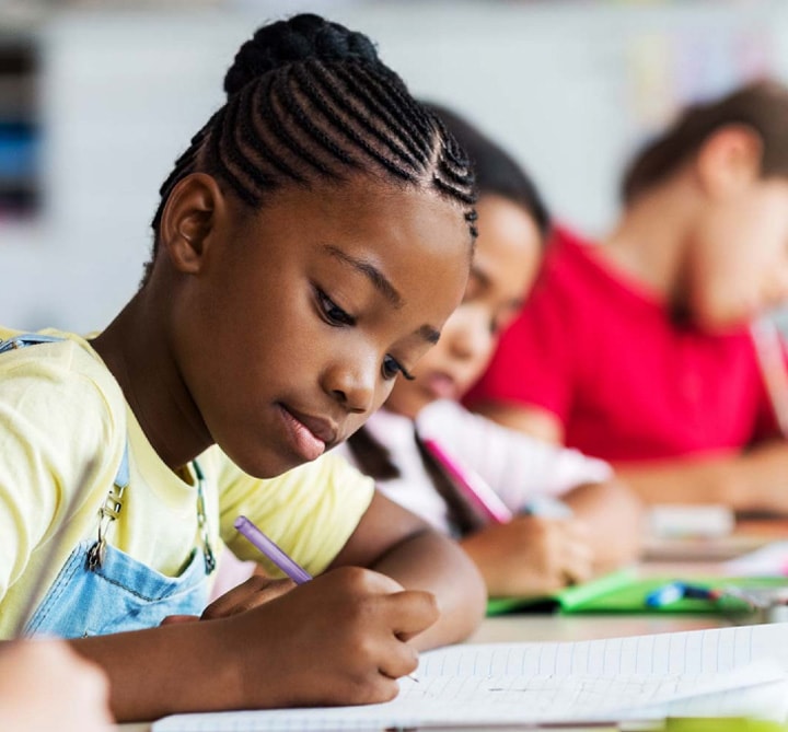 K12 students in class