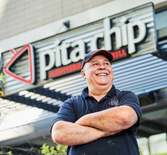 Pita Chip restaurant and employee