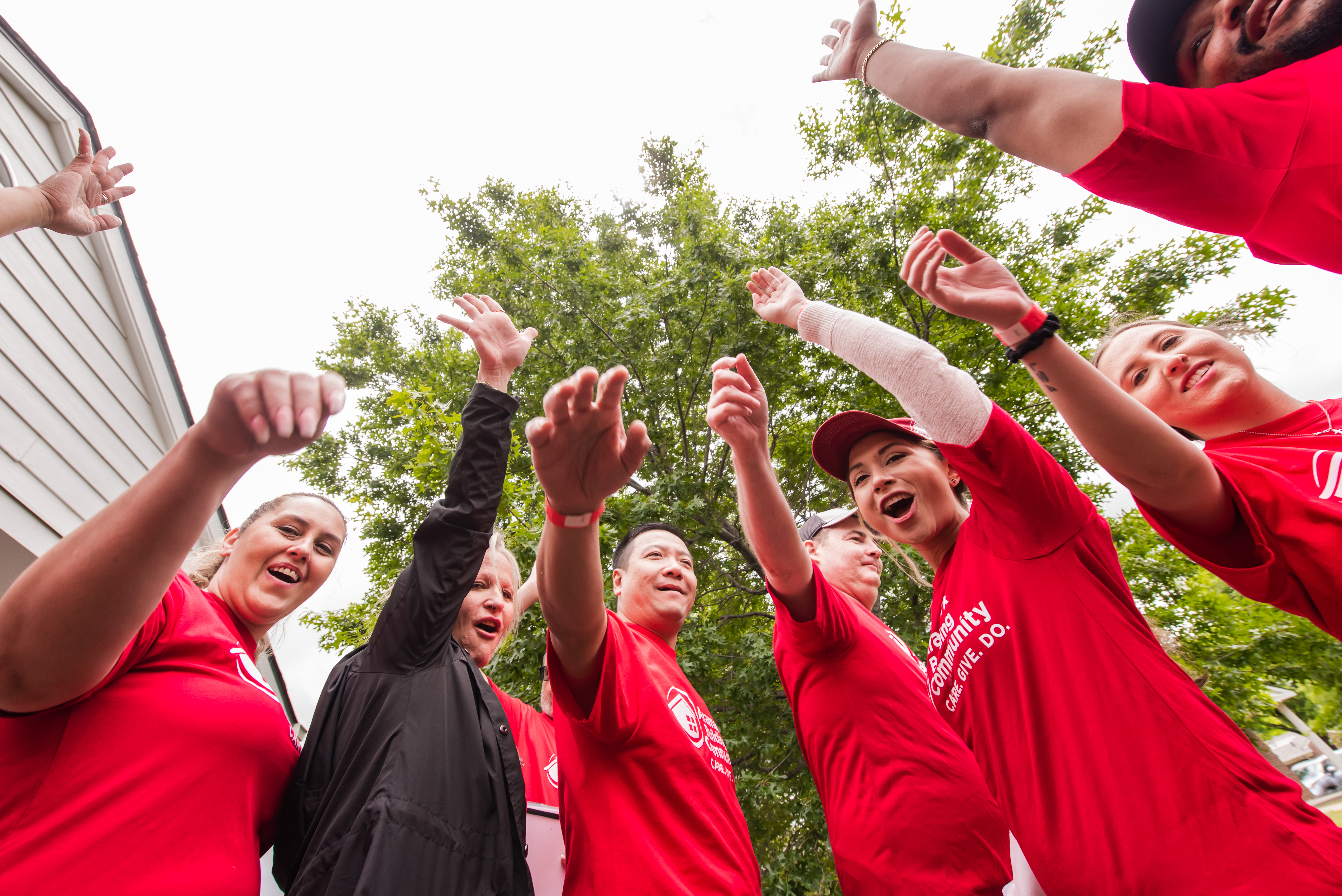 Team members hands in