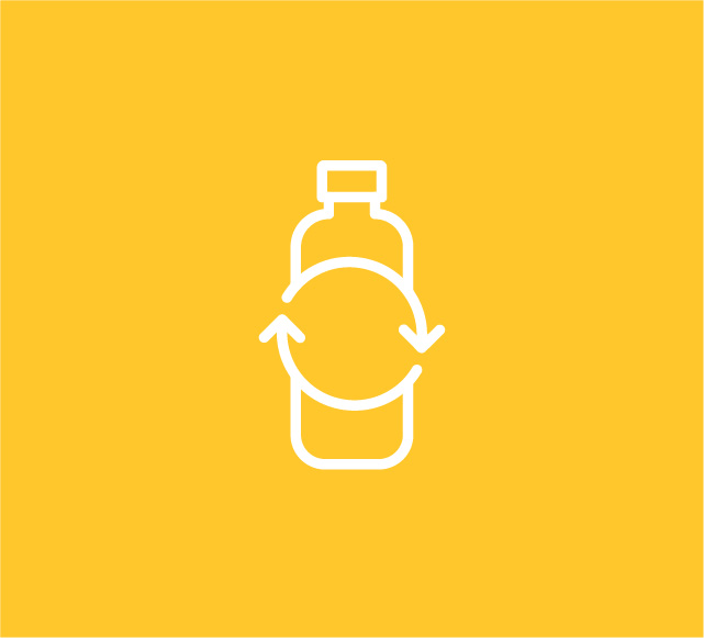 Icon representing recycling initatives. 
