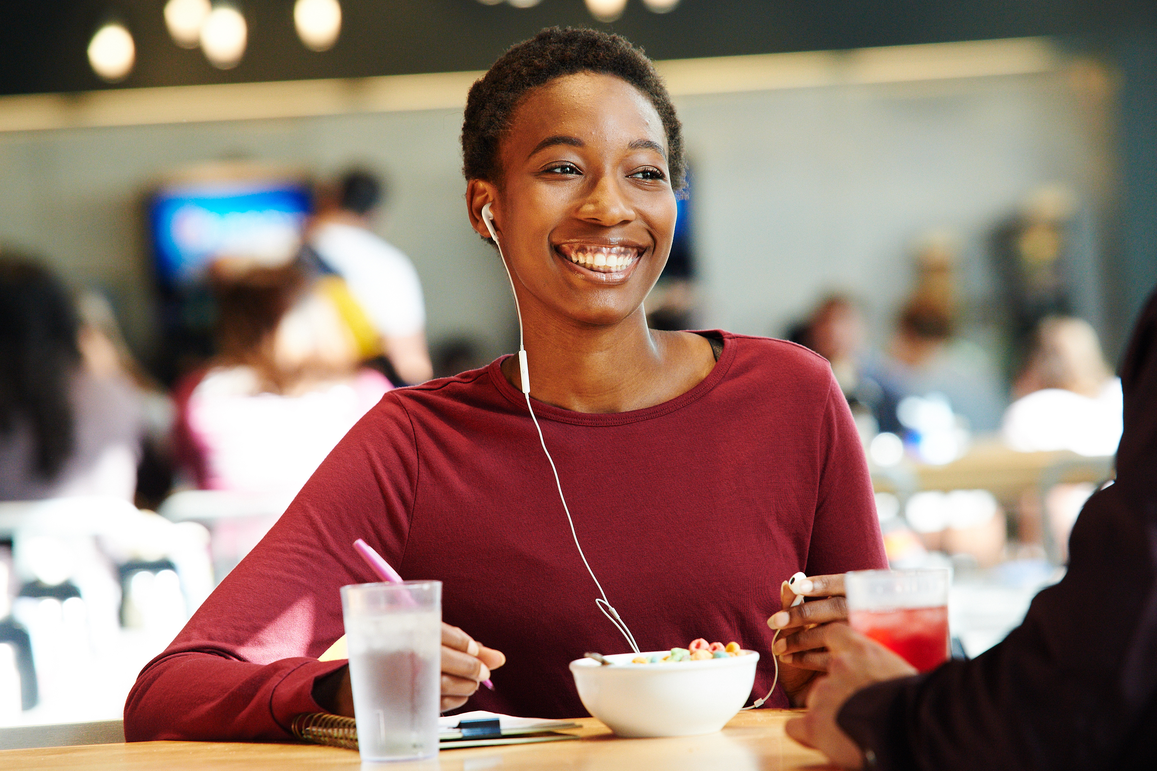 Girl smiling. 