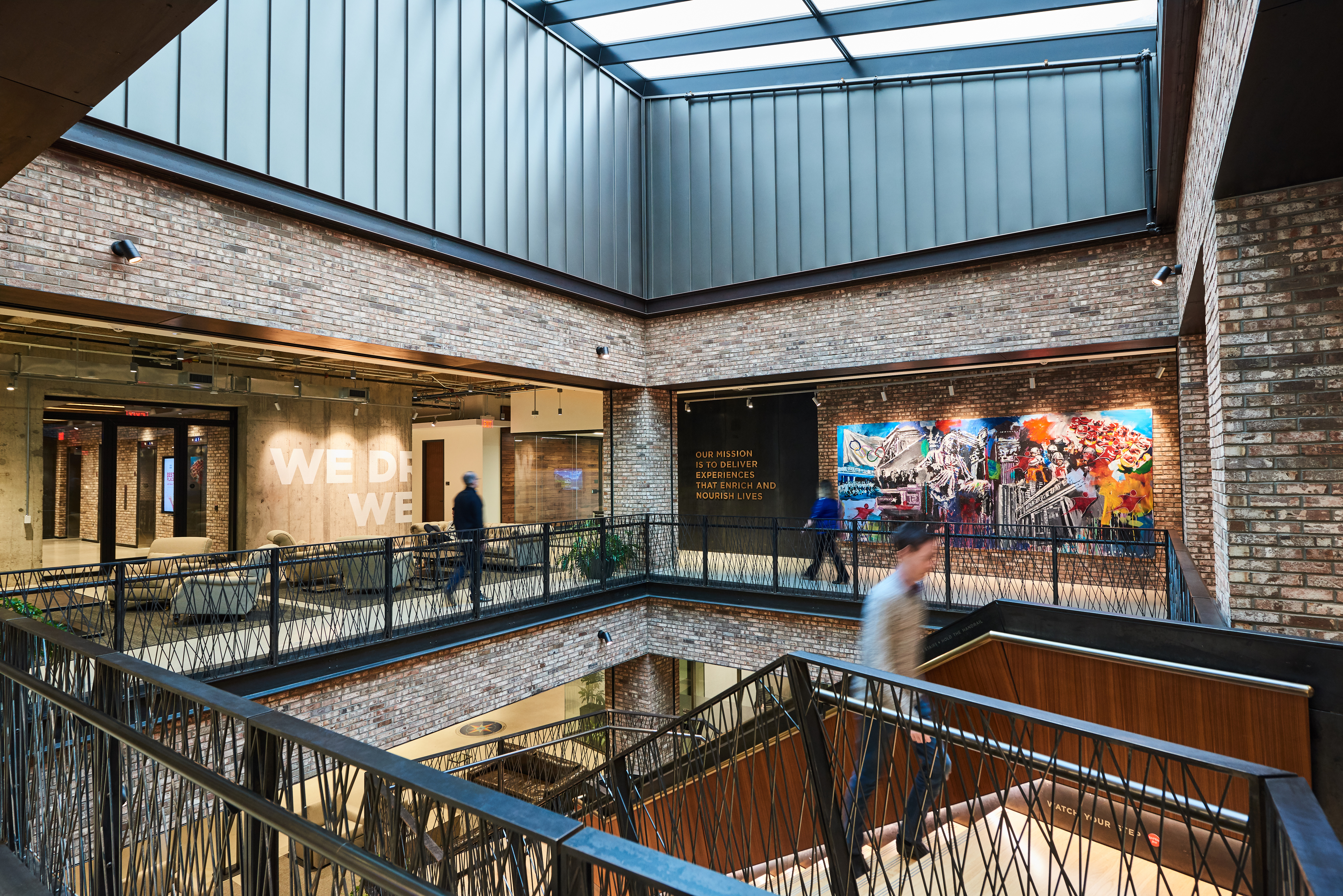 Aramark Headquarters Interior with Brick and Stairs