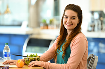 student sitting at table