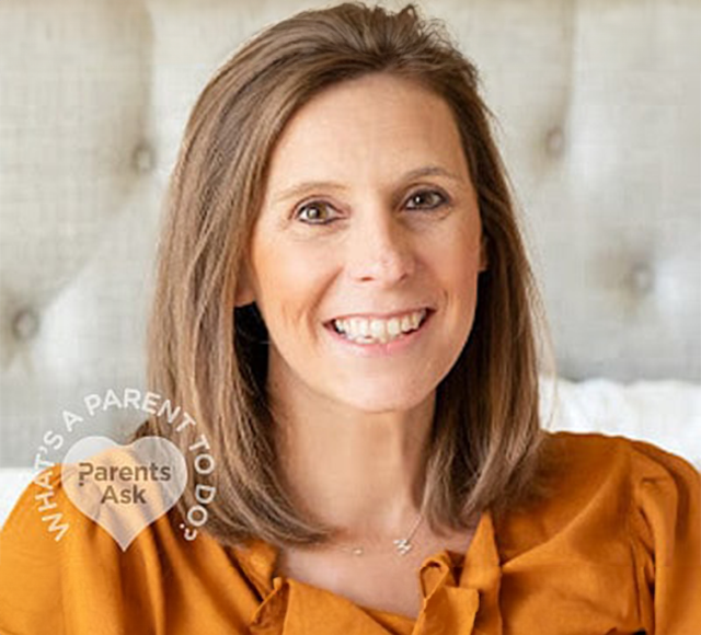 Headshot of Caryn Fields, and the logo for the blog series What's a Parent to Do - Parents Ask.