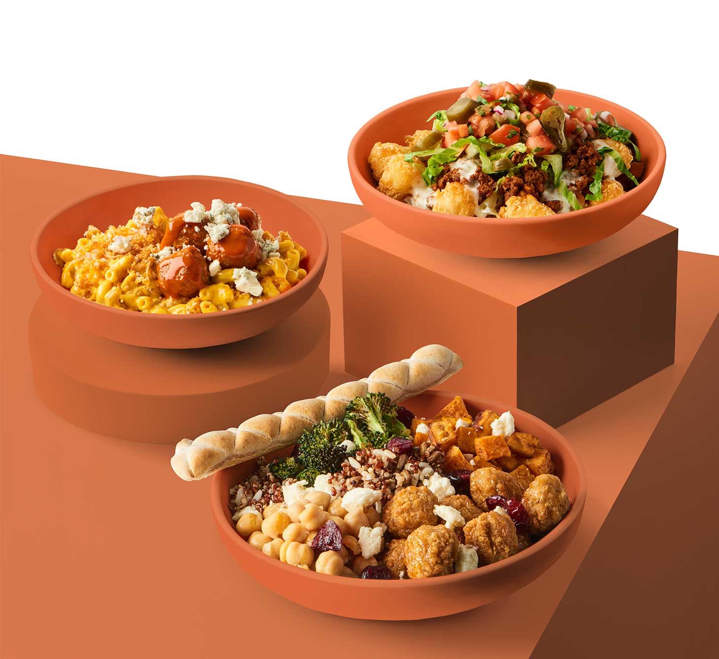 Food in bowls.