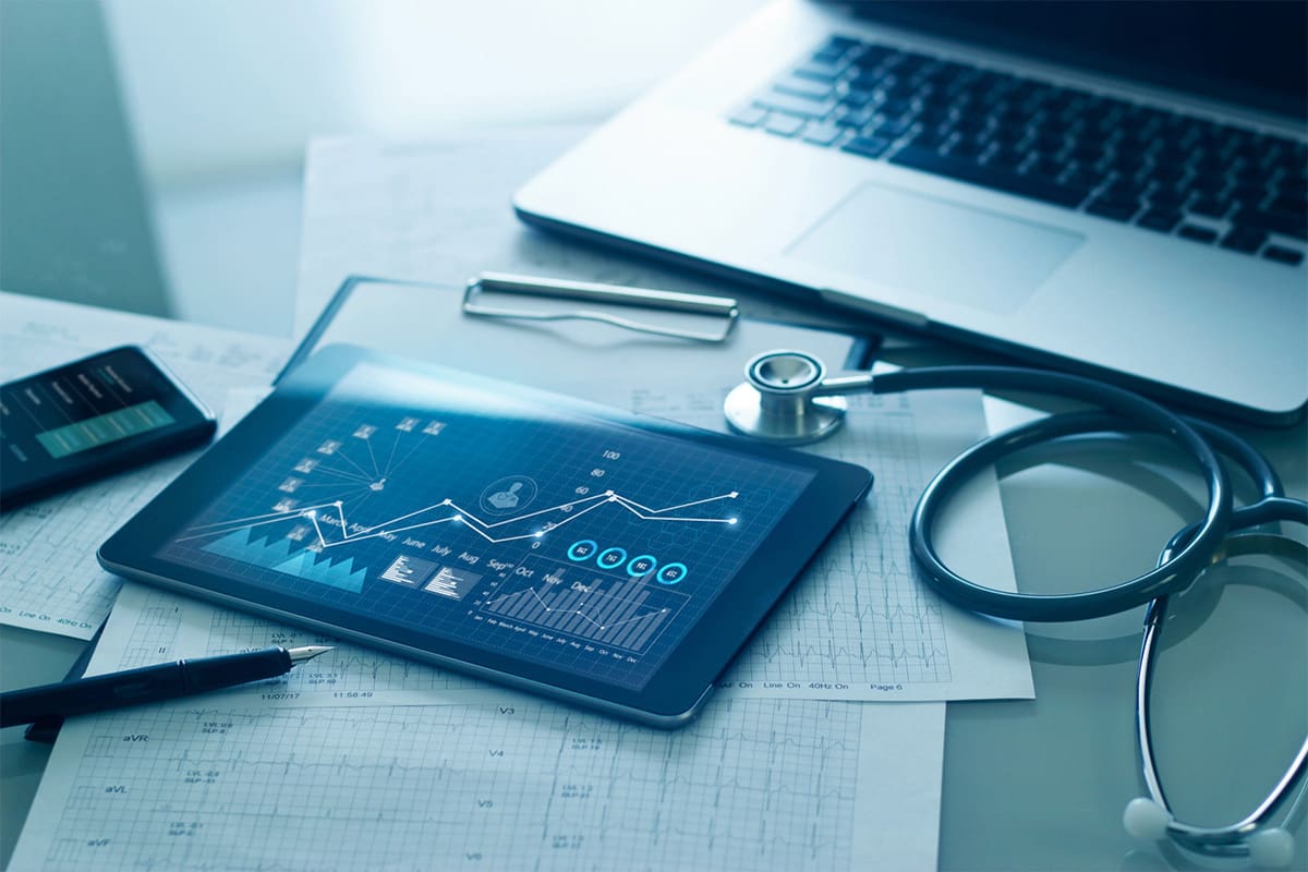 Tablet on a desk.