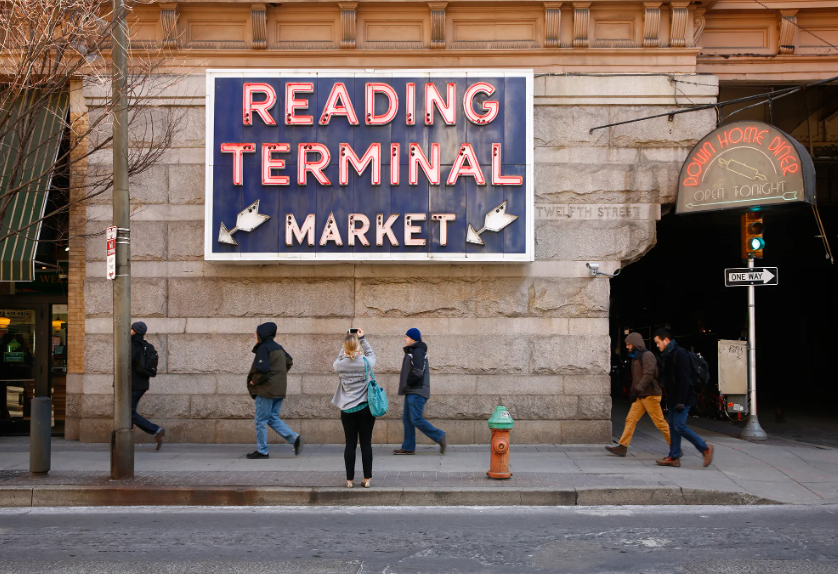 Outside of Reading Terminal Market.