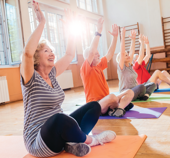 Elderly Women in Yoga