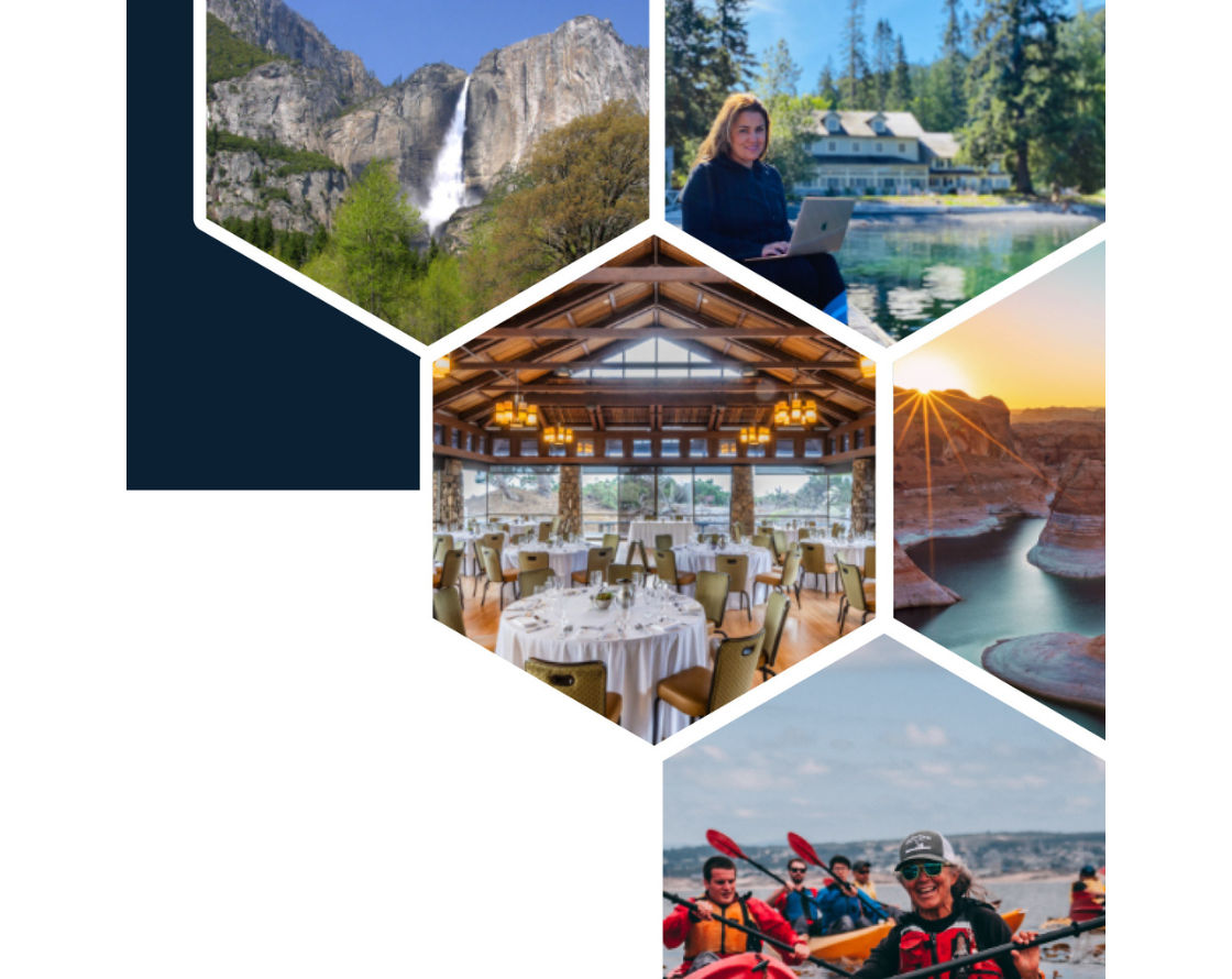 A collage of Aramark Destinations meeting and retreat venues.