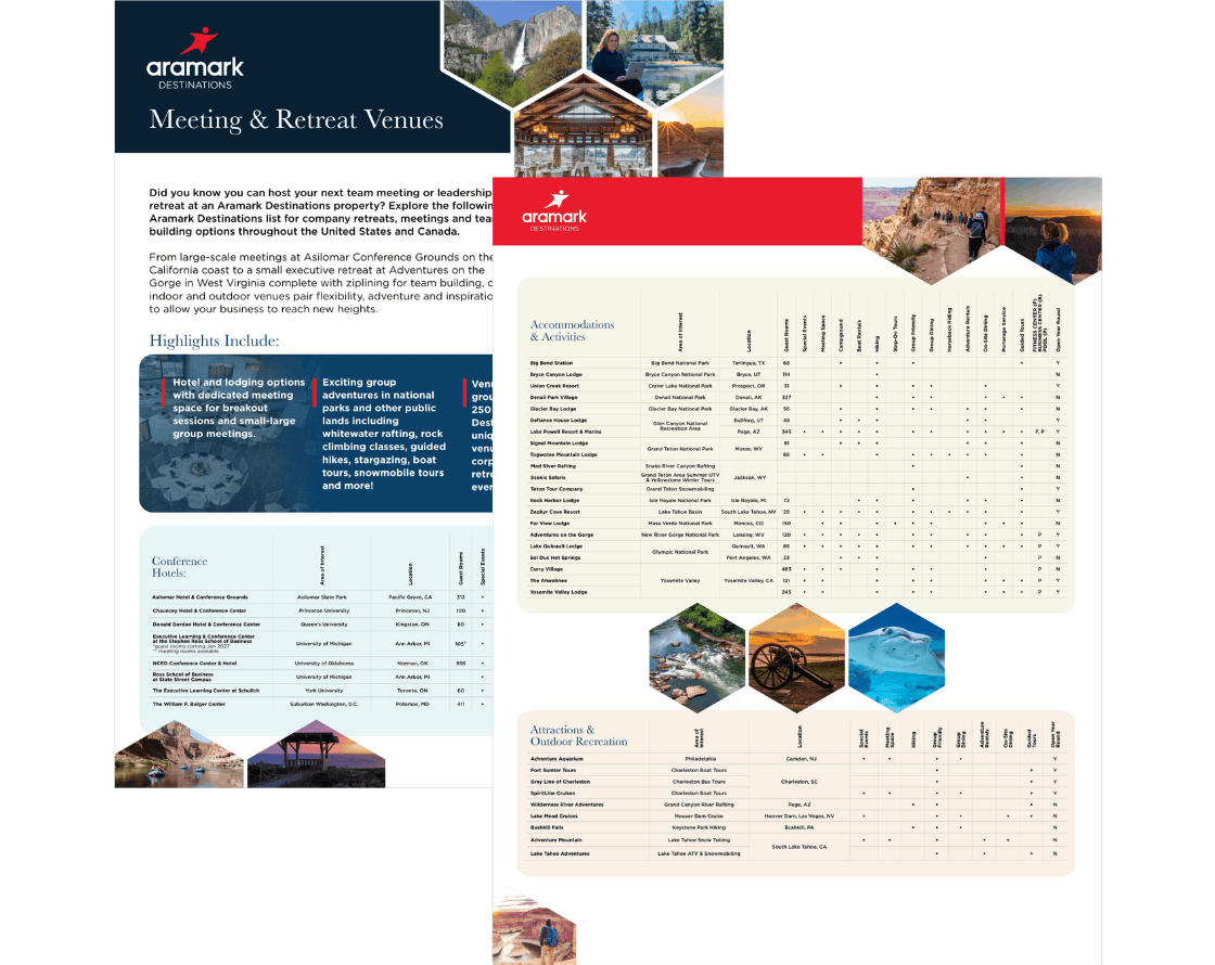 Aramark Meeting & Retreat Venues Brochure.