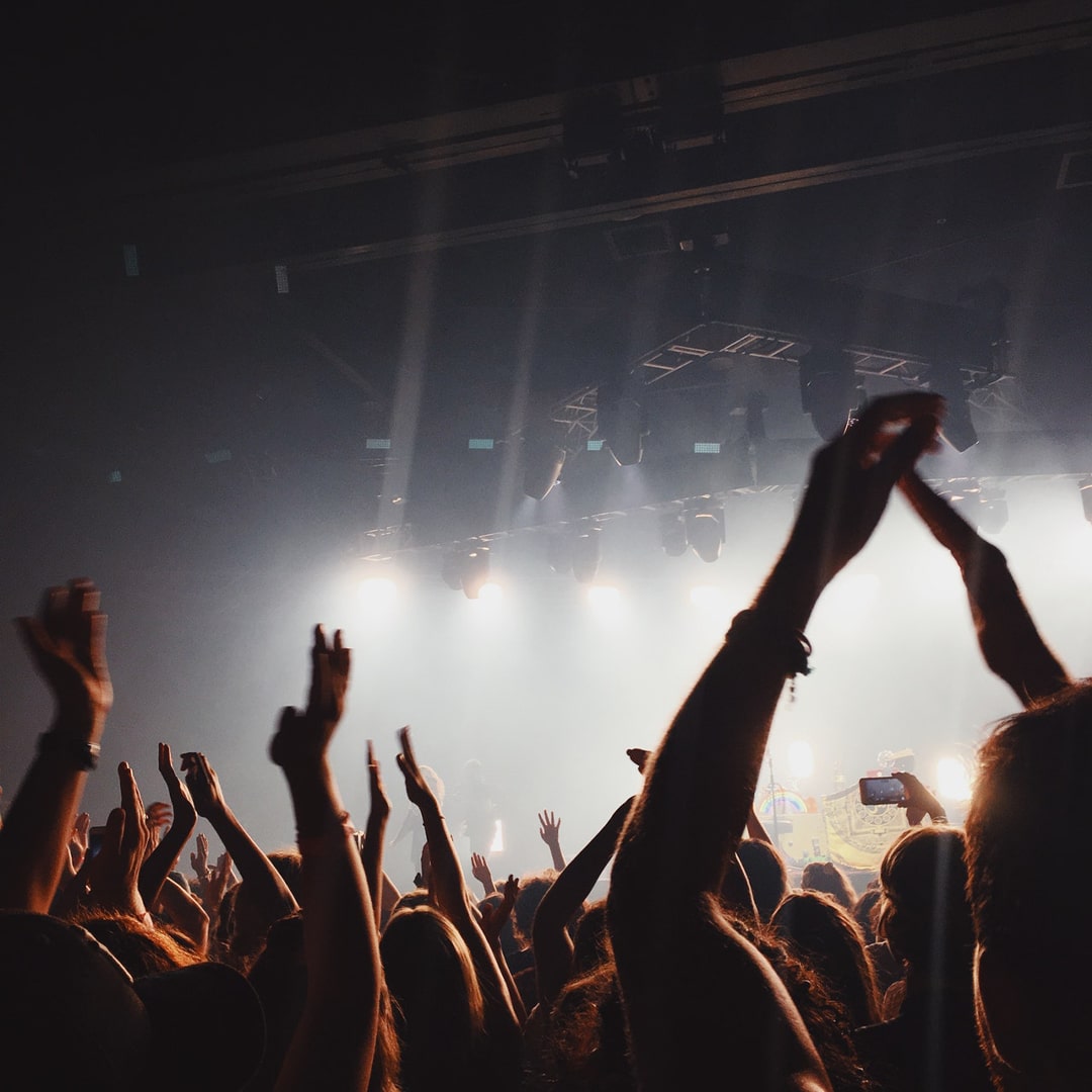 Hands in air at concert