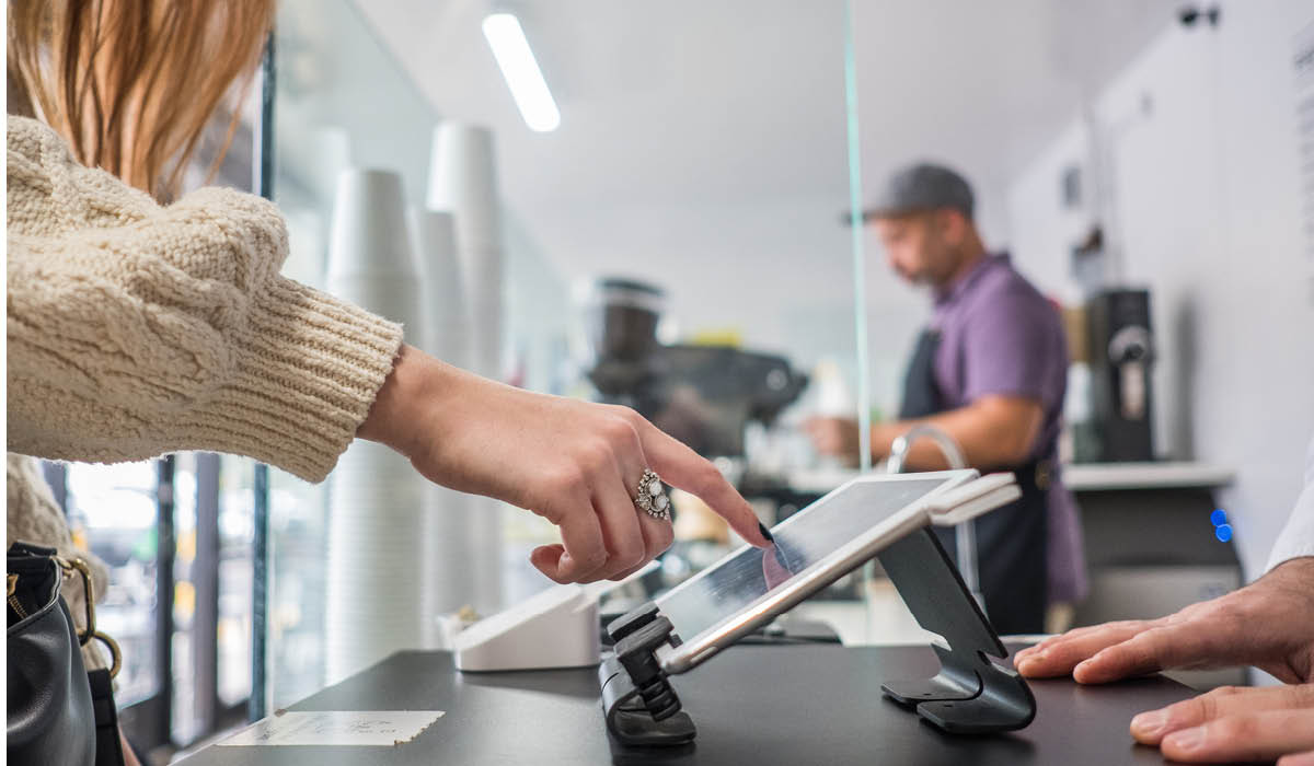 Person using touchpad